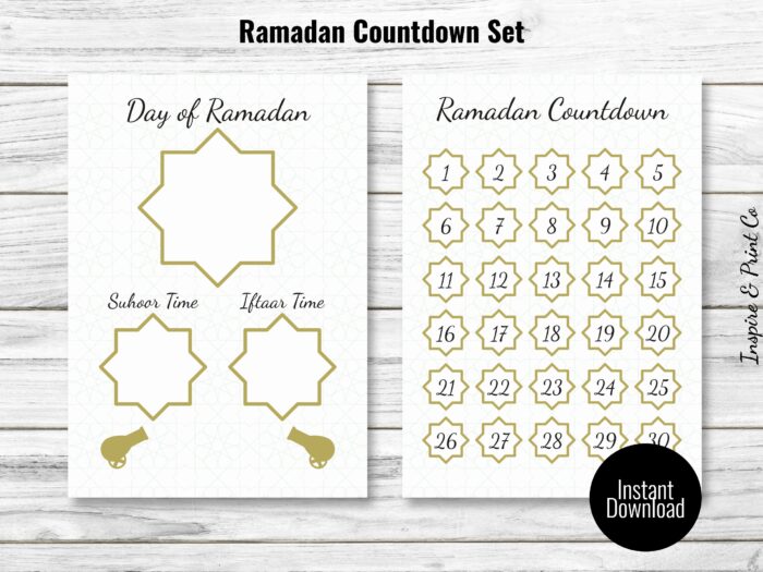 Ramadan Countdown calendar set