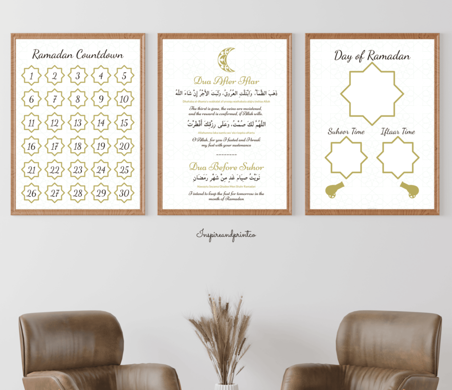 Ramadan Countdown Calendar, Iftaar And Suhoor Timetable (Printable ...