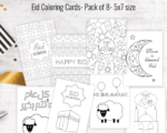 Eid Coloring Cards-Kids