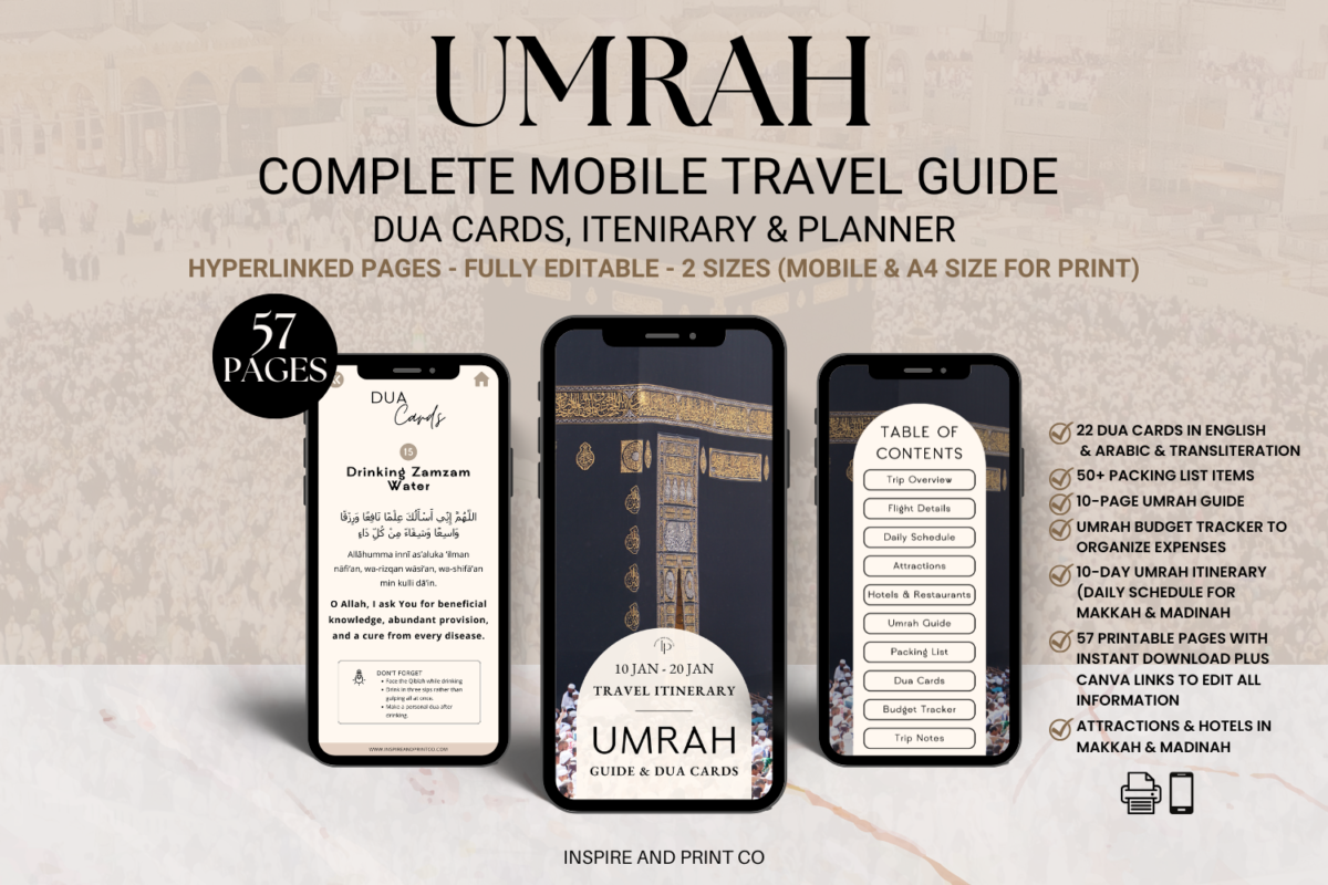 Umrah Planner And Dua Cards